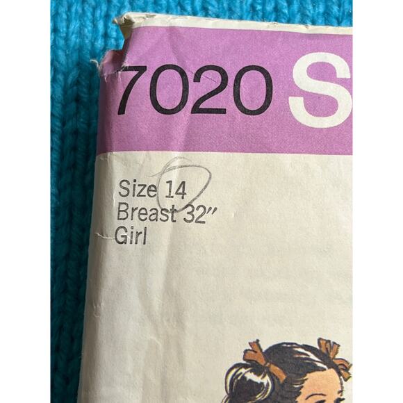Simplicity 7020 Sewing pattern Girls jacket vest bellbottom pants size 14 - Picture 2 of 5